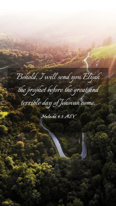 Picture 03 - Malachi 4:5 ASV Mobile Phone Wallpaper - Behold, I will send you Elijah the prophet before - Mobile Bible Verse Wallpaper