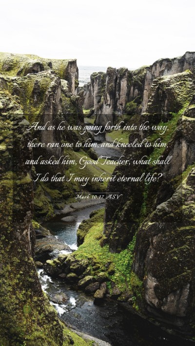 Picture 03 - Mark 10:17 ASV Mobile Phone Wallpaper - And as he was going forth into the way, there ran - Mobile Bible Verse Wallpaper