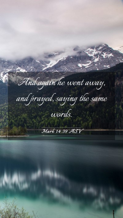 Picture 03 - Mark 14:39 ASV Mobile Phone Wallpaper - And again he went away, and prayed, saying the - Mobile Bible Verse Wallpaper