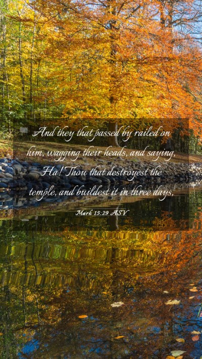 Picture 03 - Mark 15:29 ASV Mobile Phone Wallpaper - And they that passed by railed on him, wagging - Mobile Bible Verse Wallpaper
