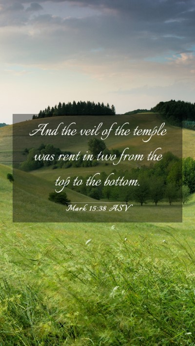 Picture 03 - Mark 15:38 ASV Mobile Phone Wallpaper - And the veil of the temple was rent in two from - Mobile Bible Verse Wallpaper