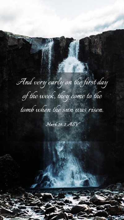 Picture 03 - Mark 16:2 ASV Mobile Phone Wallpaper - And very early on the first day of the week, they - Mobile Bible Verse Wallpaper