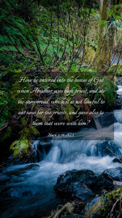 Picture 03 - Mark 2:26 ASV Mobile Phone Wallpaper - How he entered into the house of God when - Mobile Bible Verse Wallpaper