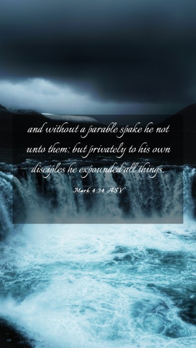 Picture 03 - Mark 4:34 ASV Mobile Phone Wallpaper - and without a parable spake he not unto them: but - Mobile Bible Verse Wallpaper
