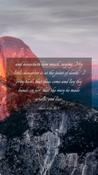 Picture 03 - Mark 5:23 ASV Mobile Phone Wallpaper - and beseecheth him much, saying, My little - Mobile Bible Verse Wallpaper