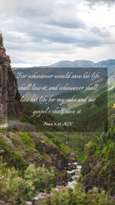 Picture 03 - Mark 8:35 ASV Mobile Phone Wallpaper - For whosoever would save his life shall lose it; - Mobile Bible Verse Wallpaper