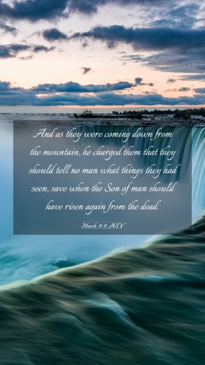 Picture 03 - Mark 9:9 ASV Mobile Phone Wallpaper - And as they were coming down from the mountain, - Mobile Bible Verse Wallpaper