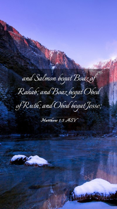 Picture 03 - Matthew 1:5 ASV Mobile Phone Wallpaper - and Salmon begat Boaz of Rahab; and Boaz begat - Mobile Bible Verse Wallpaper