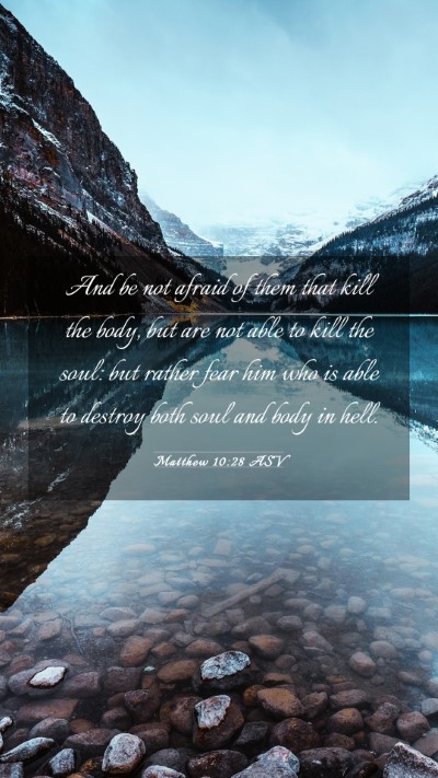 Picture 03 - Matthew 10:28 ASV Mobile Phone Wallpaper - And be not afraid of them that kill the body, but - Mobile Bible Verse Wallpaper