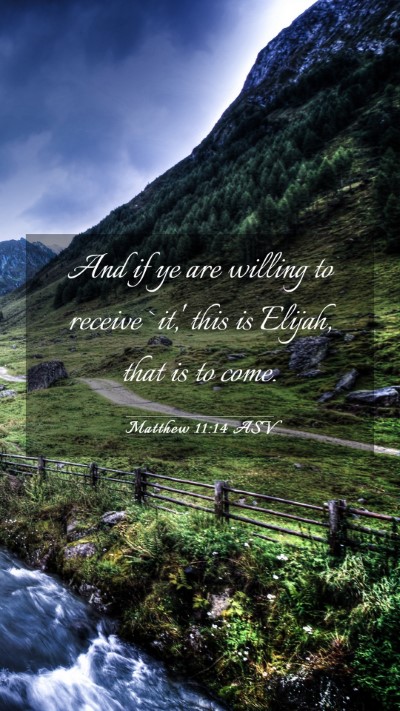 Picture 03 - Matthew 11:14 ASV Mobile Phone Wallpaper - And if ye are willing to receive `it,' this is - Mobile Bible Verse Wallpaper