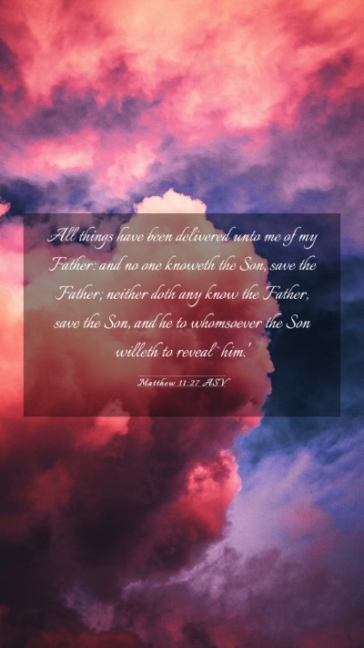 Picture 03 - Matthew 11:27 ASV Mobile Phone Wallpaper - All things have been delivered unto me of my - Mobile Bible Verse Wallpaper