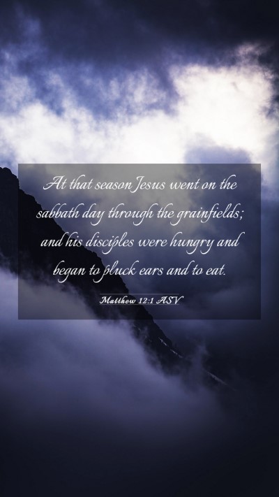 Picture 03 - Matthew 12:1 ASV Mobile Phone Wallpaper - At that season Jesus went on the sabbath day - Mobile Bible Verse Wallpaper