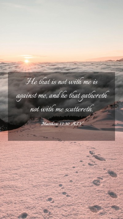 Picture 03 - Matthew 12:30 ASV Mobile Phone Wallpaper - He that is not with me is against me, and he that - Mobile Bible Verse Wallpaper