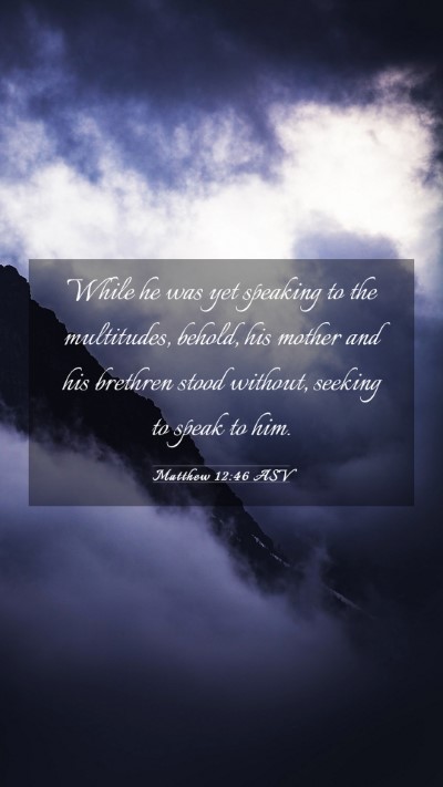 Picture 03 - Matthew 12:46 ASV Mobile Phone Wallpaper - While he was yet speaking to the multitudes, - Mobile Bible Verse Wallpaper