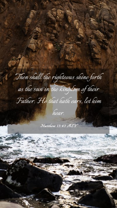 Picture 03 - Matthew 13:43 ASV Mobile Phone Wallpaper - Then shall the righteous shine forth as the sun - Mobile Bible Verse Wallpaper