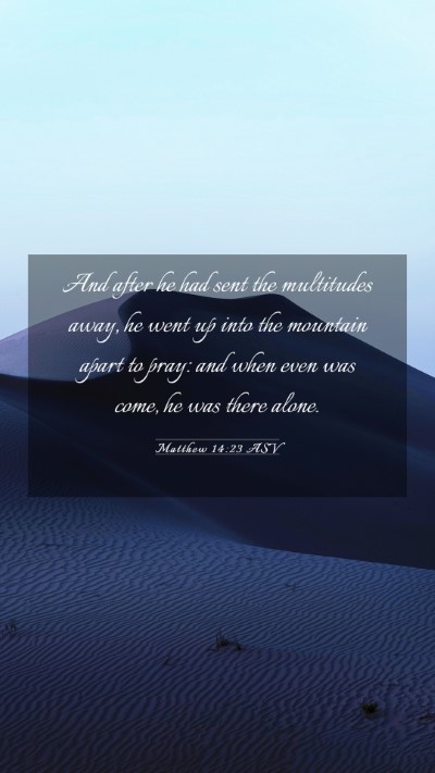 Picture 03 - Matthew 14:23 ASV Mobile Phone Wallpaper - And after he had sent the multitudes away, he - Mobile Bible Verse Wallpaper