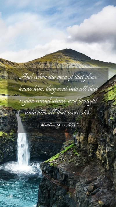 Picture 03 - Matthew 14:35 ASV Mobile Phone Wallpaper - And when the men of that place knew him, they - Mobile Bible Verse Wallpaper