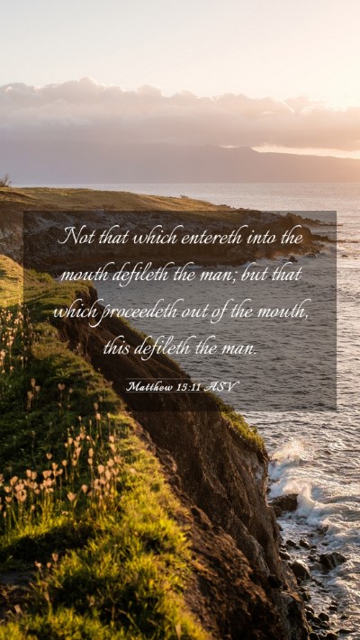 Picture 03 - Matthew 15:11 ASV Mobile Phone Wallpaper - Not that which entereth into the mouth defileth - Mobile Bible Verse Wallpaper