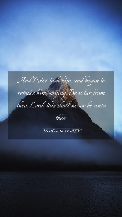 Picture 03 - Matthew 16:22 ASV Mobile Phone Wallpaper - And Peter took him, and began to rebuke him, - Mobile Bible Verse Wallpaper
