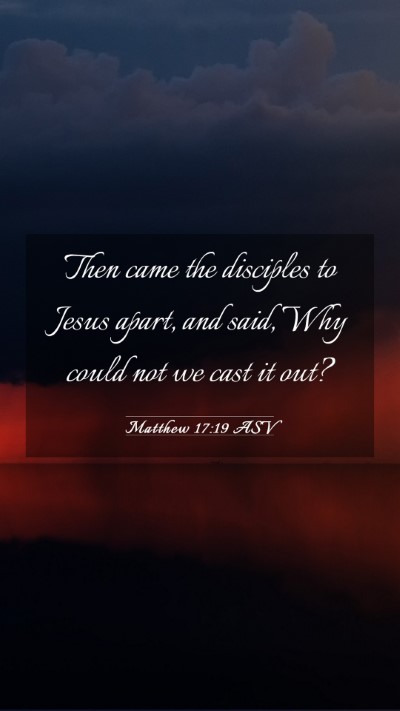 Picture 03 - Matthew 17:19 ASV Mobile Phone Wallpaper - Then came the disciples to Jesus apart, and said, - Mobile Bible Verse Wallpaper