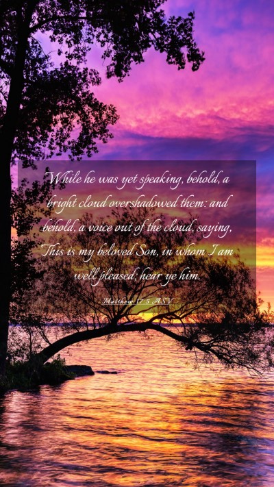 Picture 03 - Matthew 17:5 ASV Mobile Phone Wallpaper - While he was yet speaking, behold, a bright cloud - Mobile Bible Verse Wallpaper