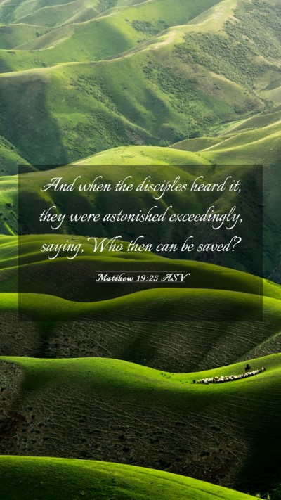 Picture 03 - Matthew 19:25 ASV Mobile Phone Wallpaper - And when the disciples heard it, they were - Mobile Bible Verse Wallpaper