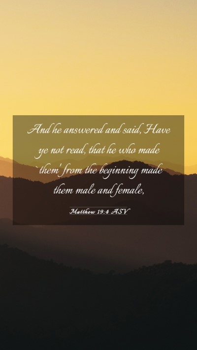 Picture 03 - Matthew 19:4 ASV Mobile Phone Wallpaper - And he answered and said, Have ye not read, that - Mobile Bible Verse Wallpaper