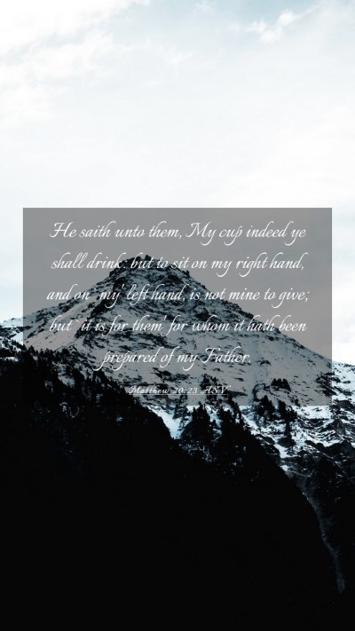 Picture 03 - Matthew 20:23 ASV Mobile Phone Wallpaper - He saith unto them, My cup indeed ye shall drink: - Mobile Bible Verse Wallpaper
