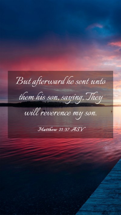 Picture 03 - Matthew 21:37 ASV Mobile Phone Wallpaper - But afterward he sent unto them his son, saying, - Mobile Bible Verse Wallpaper
