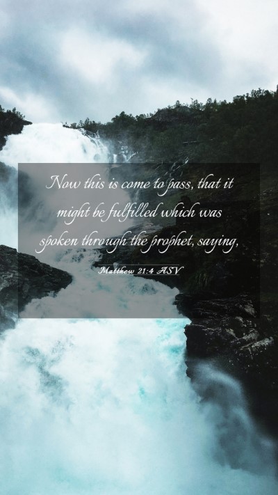 Picture 03 - Matthew 21:4 ASV Mobile Phone Wallpaper - Now this is come to pass, that it might be - Mobile Bible Verse Wallpaper