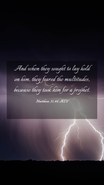 Picture 03 - Matthew 21:46 ASV Mobile Phone Wallpaper - And when they sought to lay hold on him, they - Mobile Bible Verse Wallpaper