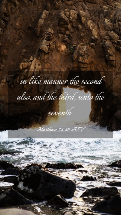 Picture 03 - Matthew 22:26 ASV Mobile Phone Wallpaper - in like manner the second also, and the third, - Mobile Bible Verse Wallpaper