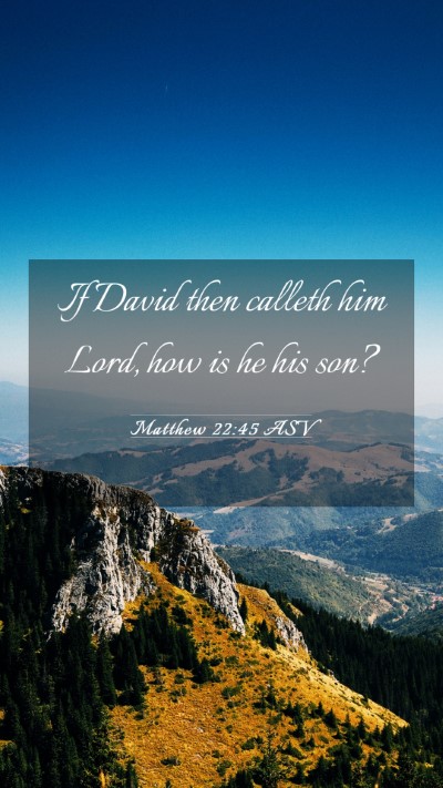 Picture 03 - Matthew 22:45 ASV Mobile Phone Wallpaper - If David then calleth him Lord, how is he his - Mobile Bible Verse Wallpaper