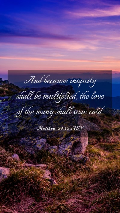 Picture 03 - Matthew 24:12 ASV Mobile Phone Wallpaper - And because iniquity shall be multiplied, the - Mobile Bible Verse Wallpaper