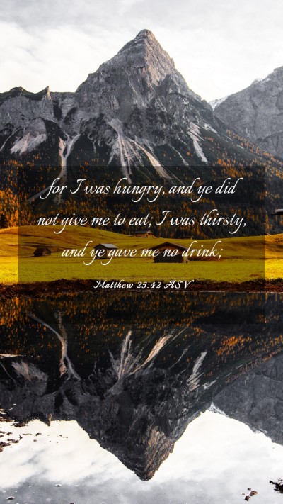Picture 03 - Matthew 25:42 ASV Mobile Phone Wallpaper - for I was hungry, and ye did not give me to eat; - Mobile Bible Verse Wallpaper