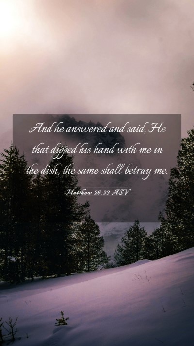 Picture 03 - Matthew 26:23 ASV Mobile Phone Wallpaper - And he answered and said, He that dipped his hand - Mobile Bible Verse Wallpaper