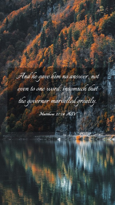 Picture 03 - Matthew 27:14 ASV Mobile Phone Wallpaper - And he gave him no answer, not even to one word: - Mobile Bible Verse Wallpaper