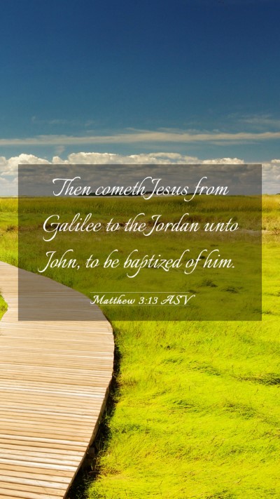 Picture 03 - Matthew 3:13 ASV Mobile Phone Wallpaper - Then cometh Jesus from Galilee to the Jordan unto - Mobile Bible Verse Wallpaper