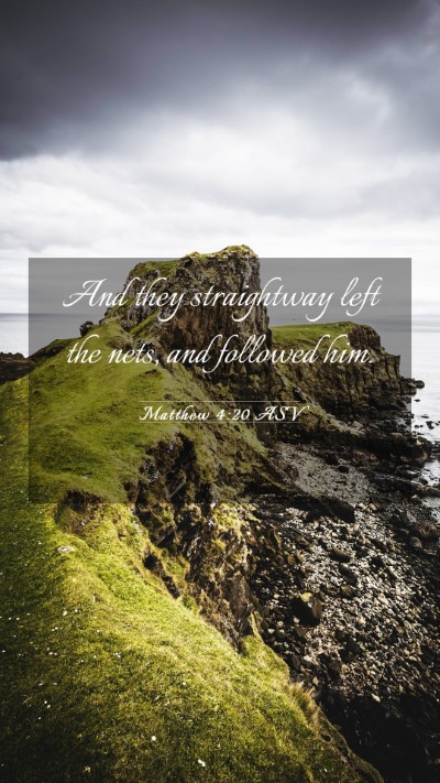 Picture 03 - Matthew 4:20 ASV Mobile Phone Wallpaper - And they straightway left the nets, and followed - Mobile Bible Verse Wallpaper