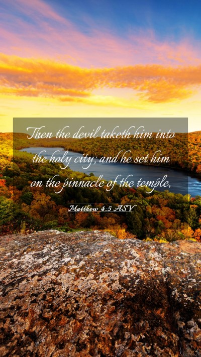 Picture 03 - Matthew 4:5 ASV Mobile Phone Wallpaper - Then the devil taketh him into the holy city; and - Mobile Bible Verse Wallpaper