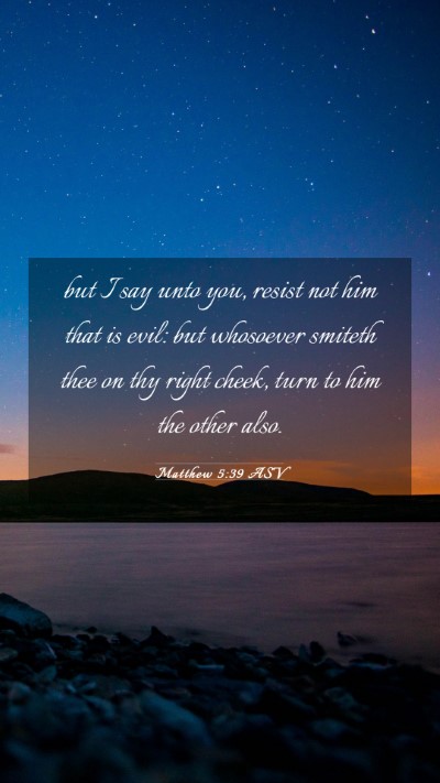 Picture 03 - Matthew 5:39 ASV Mobile Phone Wallpaper - but I say unto you, resist not him that is evil: - Mobile Bible Verse Wallpaper