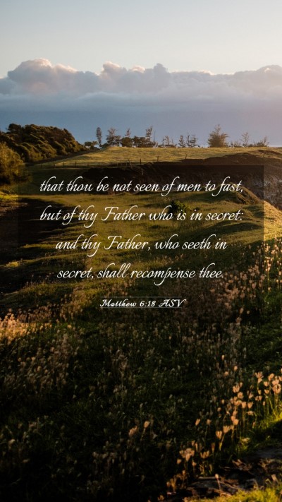 Picture 03 - Matthew 6:18 ASV Mobile Phone Wallpaper - that thou be not seen of men to fast, but of thy - Mobile Bible Verse Wallpaper