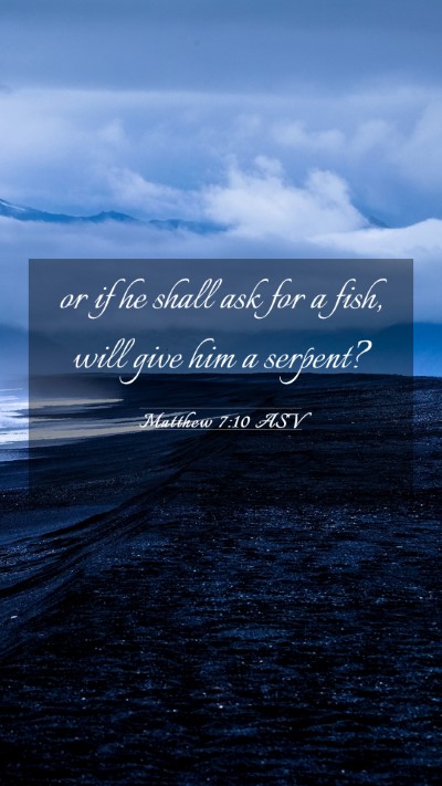 Picture 03 - Matthew 7:10 ASV Mobile Phone Wallpaper - or if he shall ask for a fish, will give him a - Mobile Bible Verse Wallpaper