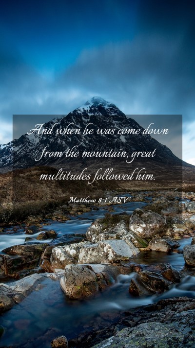 Picture 03 - Matthew 8:1 ASV Mobile Phone Wallpaper - And when he was come down from the mountain, - Mobile Bible Verse Wallpaper
