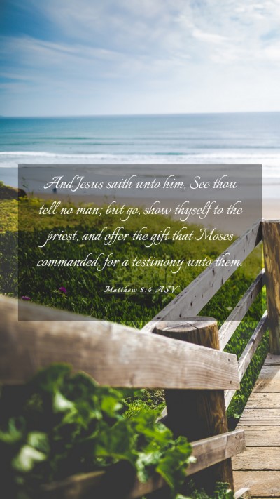 Picture 03 - Matthew 8:4 ASV Mobile Phone Wallpaper - And Jesus saith unto him, See thou tell no man; - Mobile Bible Verse Wallpaper