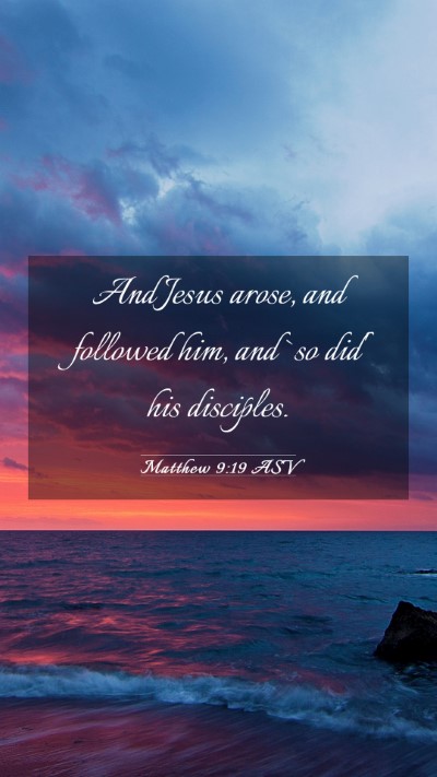 Picture 03 - Matthew 9:19 ASV Mobile Phone Wallpaper - And Jesus arose, and followed him, and `so did' - Mobile Bible Verse Wallpaper