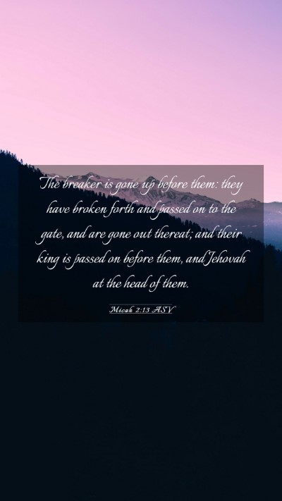 Picture 03 - Micah 2:13 ASV Mobile Phone Wallpaper - The breaker is gone up before them: they have - Mobile Bible Verse Wallpaper