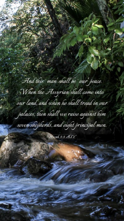 Picture 03 - Micah 5:5 ASV Mobile Phone Wallpaper - And this `man' shall be `our' peace. When the - Mobile Bible Verse Wallpaper