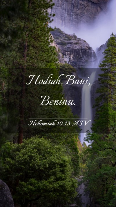 Picture 03 - Nehemiah 10:13 ASV Mobile Phone Wallpaper - Hodiah, Bani, - Mobile Bible Verse Wallpaper
