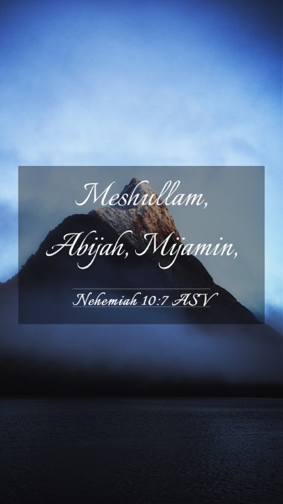 Picture 03 - Nehemiah 10:7 ASV Mobile Phone Wallpaper - Meshullam, Abijah, - Mobile Bible Verse Wallpaper